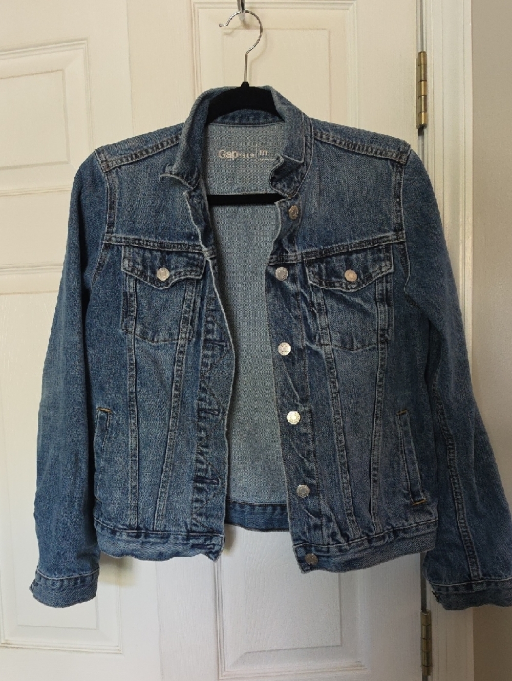 GAP Medium Blue Denim Jacket with Button Front
